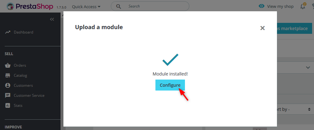 قم برفع ملف ZIP للمكون الإضافي وانقر فوق Configure